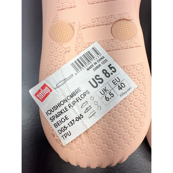 FitFlop iQushion Ombré Sparkle Women 8.5 Flip Flop Sandals Rose Foam DG5-A41-070 - Picture 9 of 11